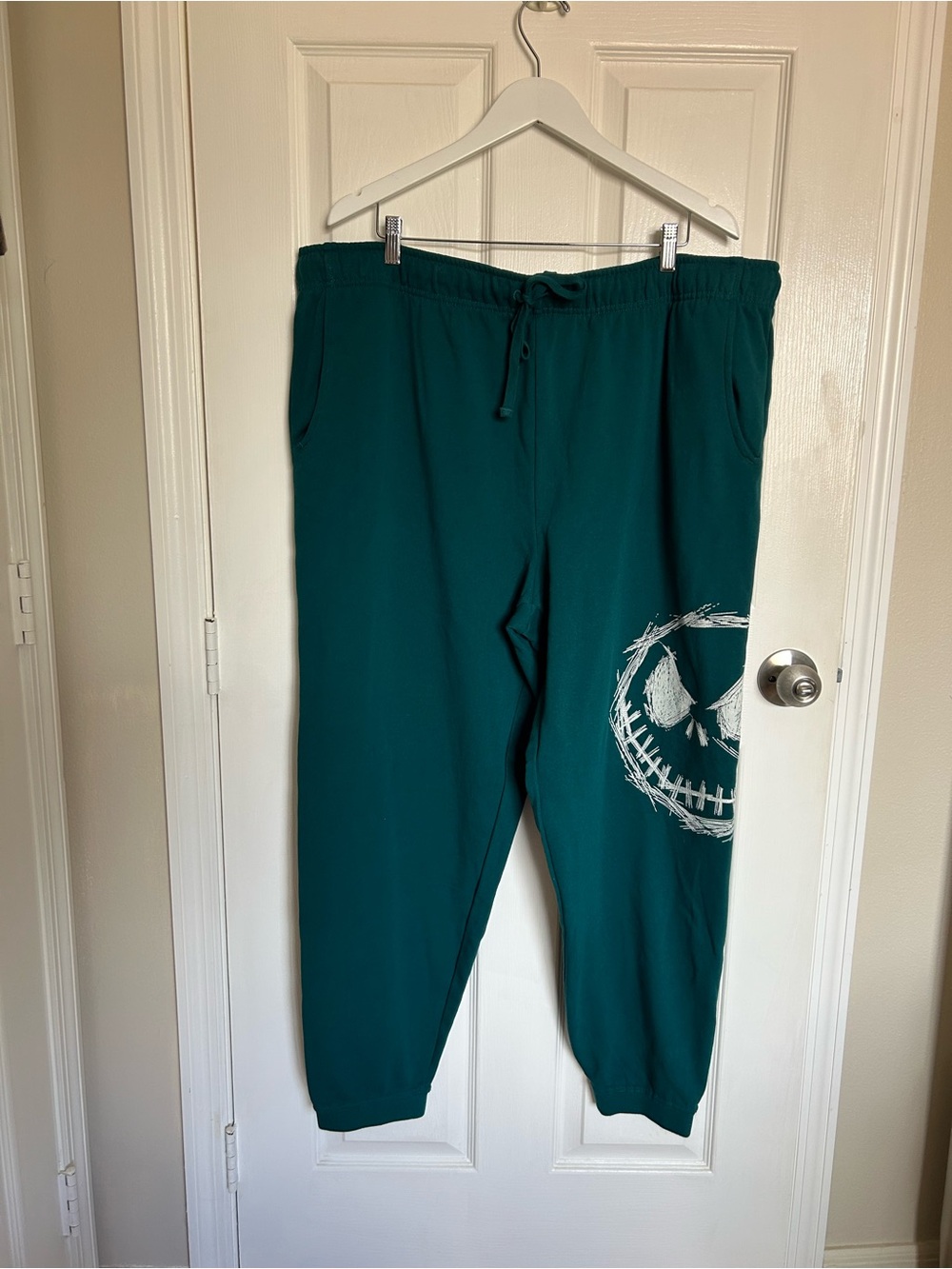 Disney Tim Burton’s Teal-green Joggers with Jack Skellington Graphic Men’s XXL